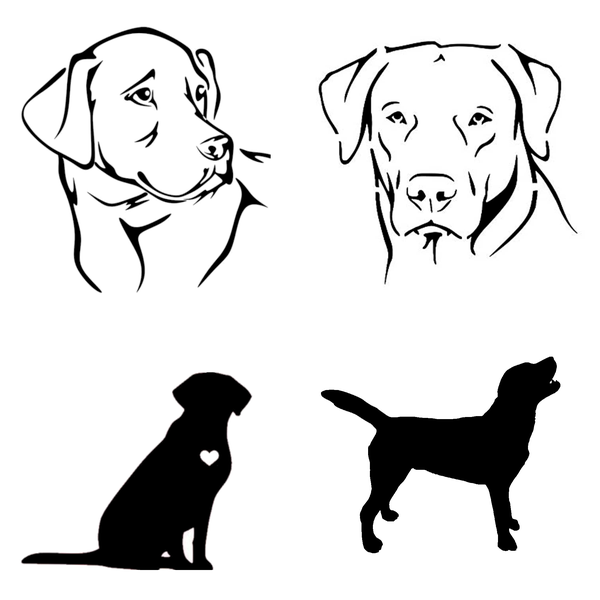 TrendSpire Labrador Head Vinyl Stickers - Set of 4