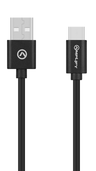Amplify On the Fly USB-A to USB-C 1m Cable - Black