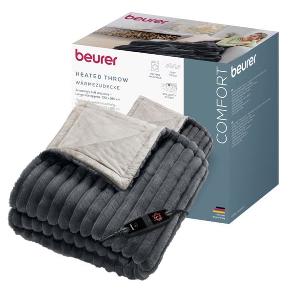 Beurer Electric Blanket HD 82 S Portable Heated Throw for Sofa, Bed, Study