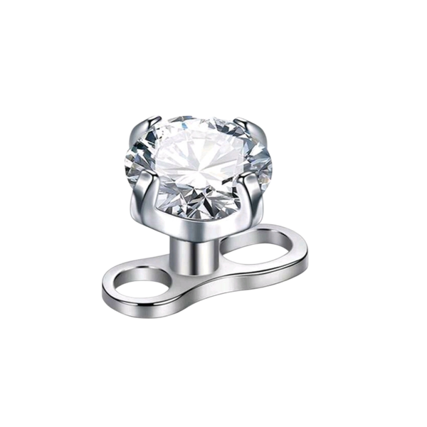 Round Internal Dermal Anchor with Micro-Paved Concealed Skin Diver Top
