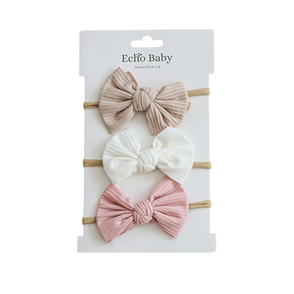 Echo Baby Bow Headbands - Set of 3
