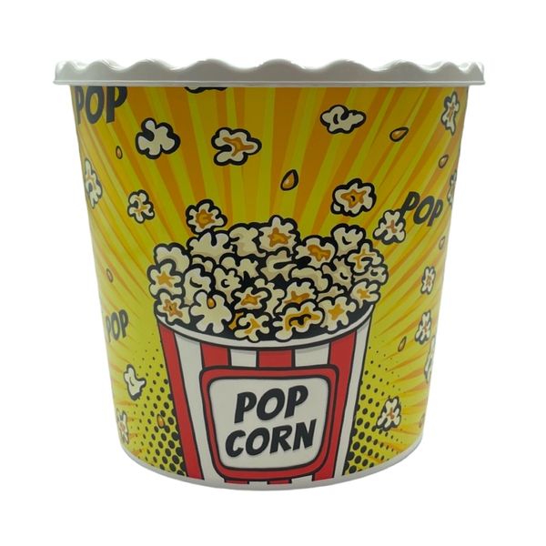 2.2L Plastic Reusable Popcorn Bucket - Yellow