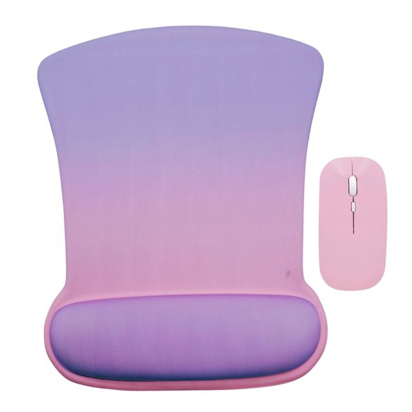 LD Ergonomic Funky Pink Mouse pad and Pink Wireless Mouse