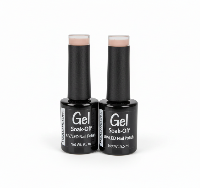 Healthglow Gel Nail Polish French Pink 9.5ml - Long-Lasting Finish - 2 Pack