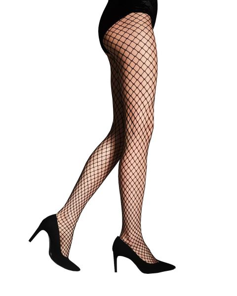 Black Fishnet Pantyhose Stockings Medium Size Hole