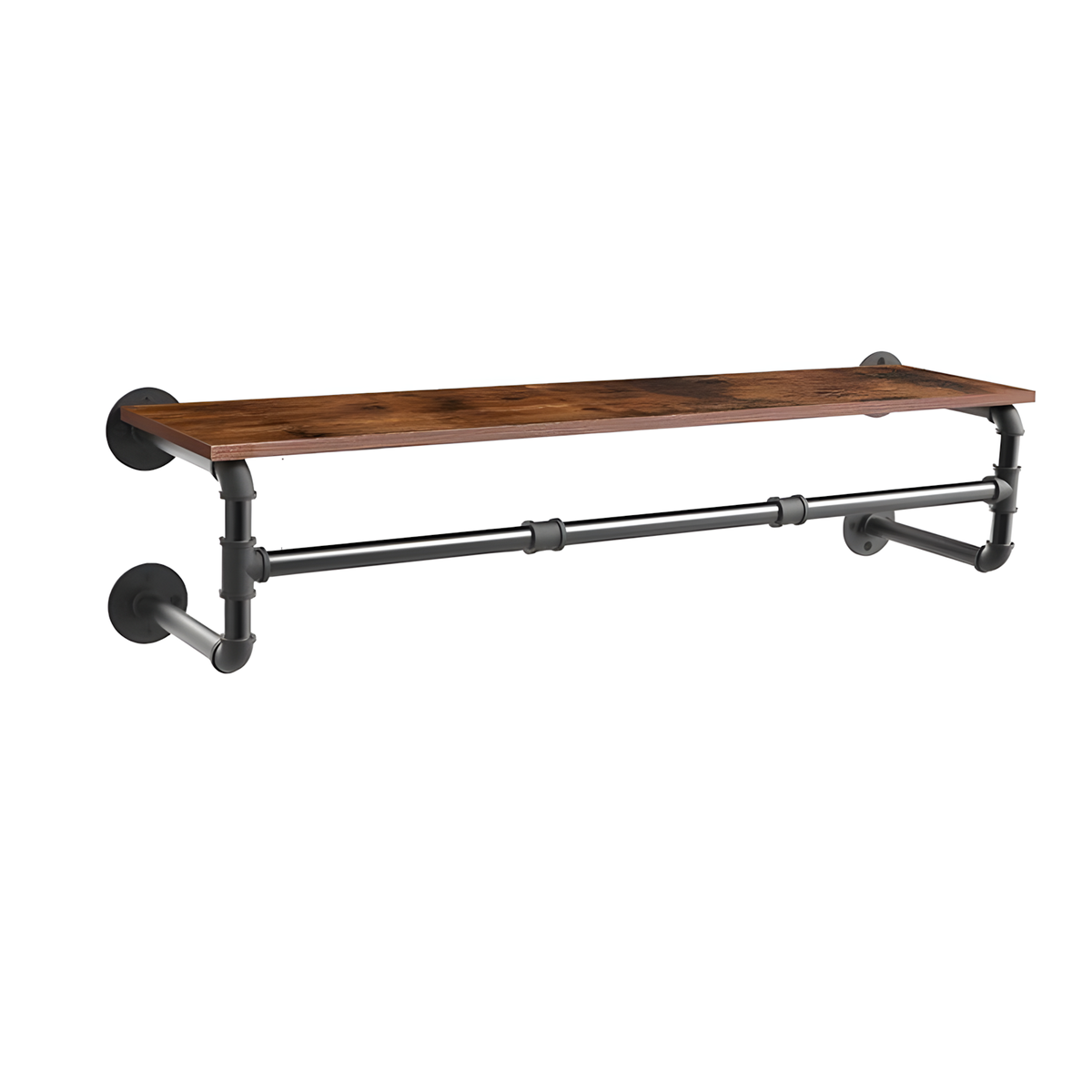 Wall Mounted Coat Rack With Shelves, Clothes Rail, Metal Coat Rack