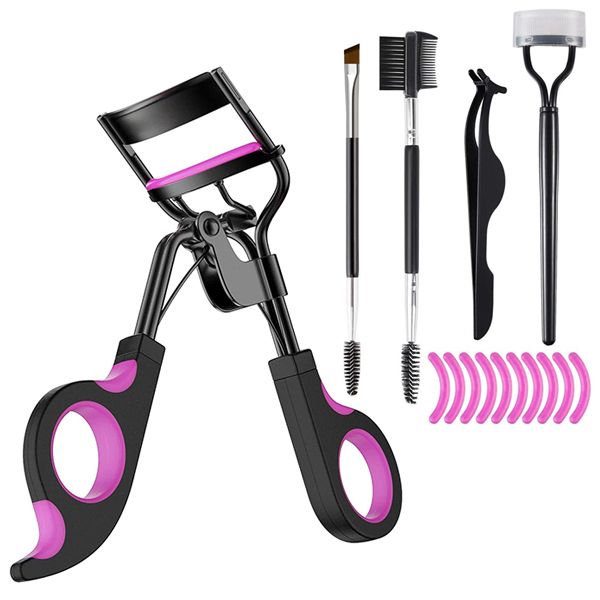 Eyelash Curlers Eyebrow Brush Kit for Women - Mascara Brushes/Tweezers
