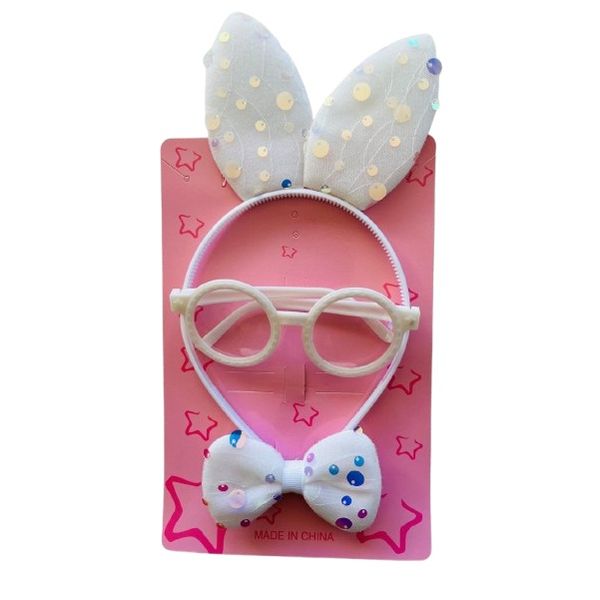 Kids/Toddler Easter Bunny Ears, Glasses and Bow Tie Dress Up Set