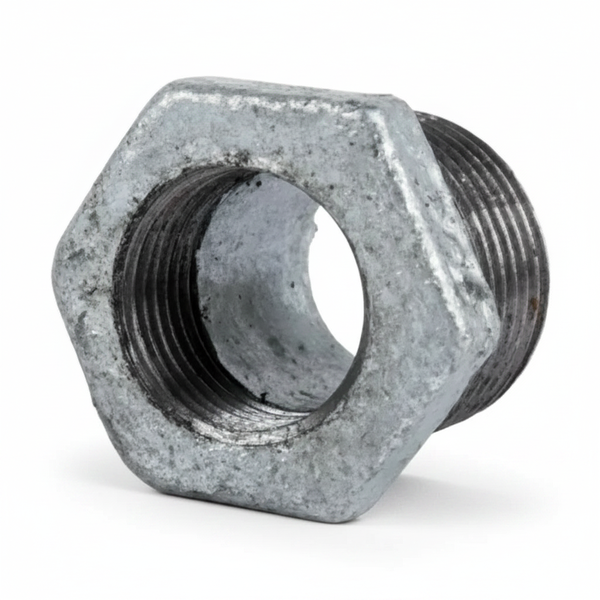 K-Brand Galvanized Reducing Bush 50mm to 20mm for Plumbing - 2 Pack