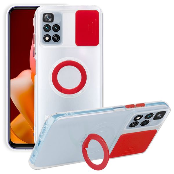 Sliding Camshield Phone Case with Ring Holder for Xiaomi Redmi Note 11 4G