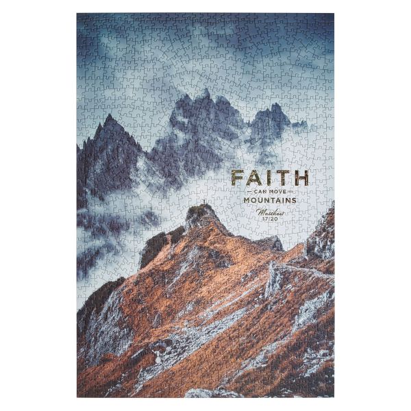 1000 Piece Cardboard Puzzle - Faith Can Move Mountains