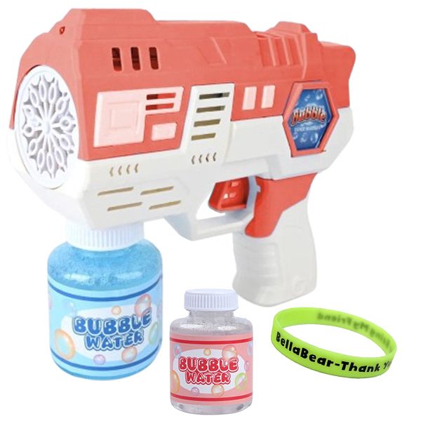 Kids Electric Bubble Gun &amp; LED Lights with BellaBear Glow in Dark Wristband