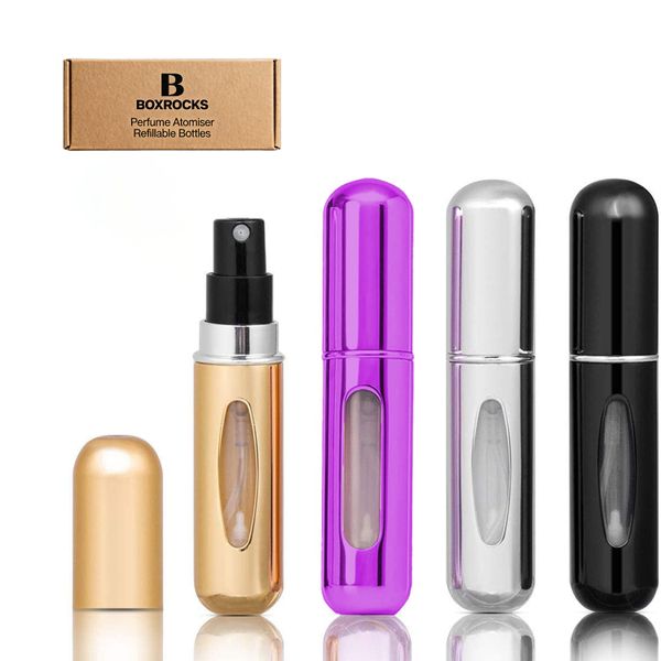 4 Piece 5ml Bright Color Perfume Atomiser Refillable Bottles