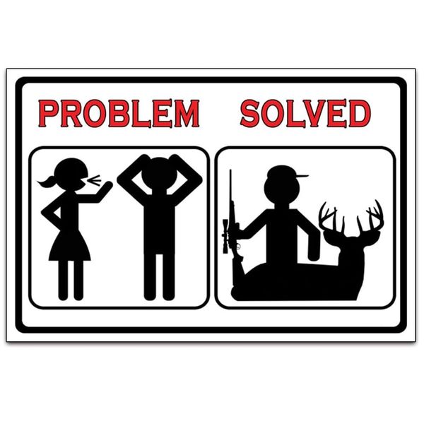 Decor Funny Men's Troubles and Men's Solutions 30cm x 20cm