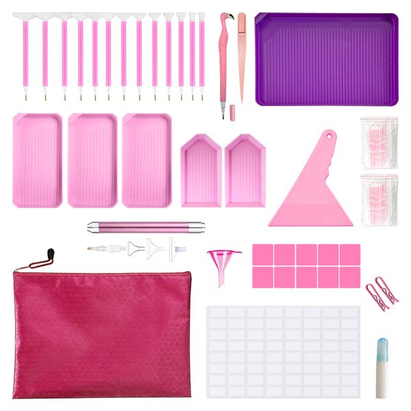 Diamond Painting Easy Tool Set Pink Kit with Flamingo Pen Tool