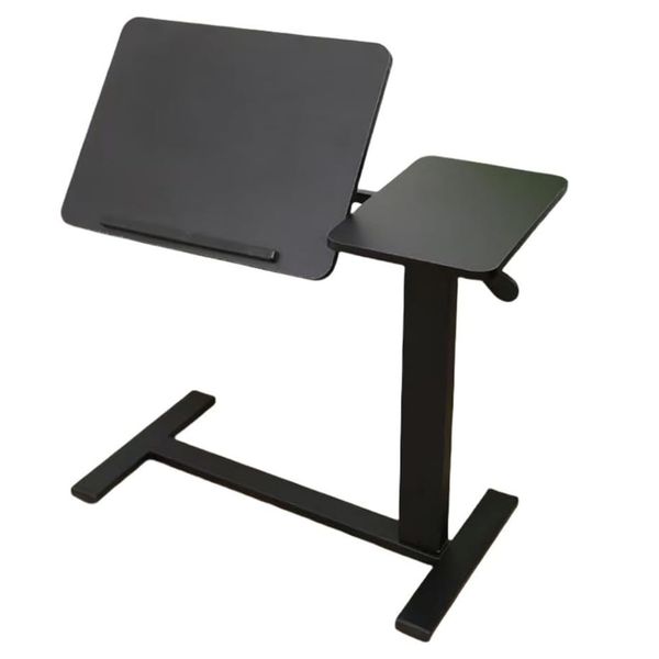 40x80cm Adjustable Laptop Overbed Bedside Table with Wheel Pneumatic Lift