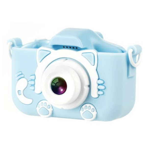 Dual Lens Children's Camera with Silicone Cover - Blue