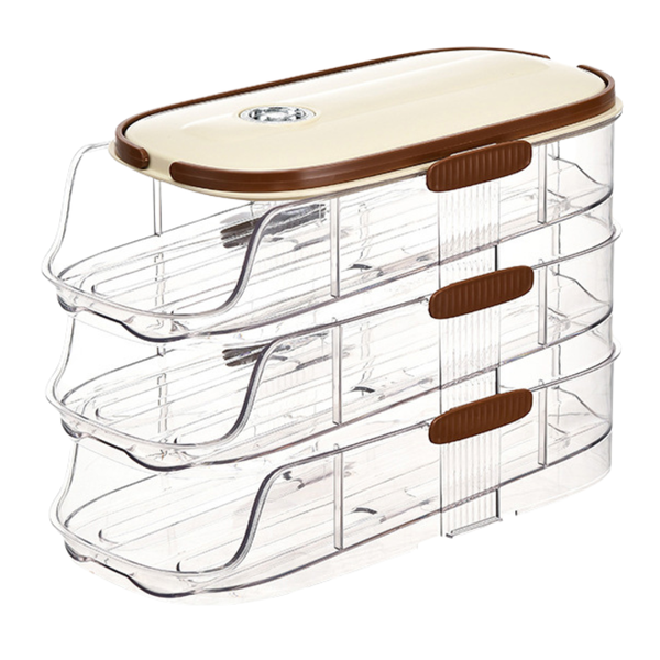 Bestby - 3-tier 48 Eggs Storage Box Rolling Dispenser with Date Tracker