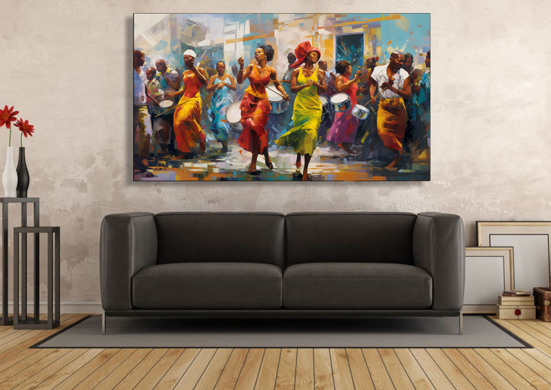 Canvas Wall Art -Township Rhythm Abstract - IM0379