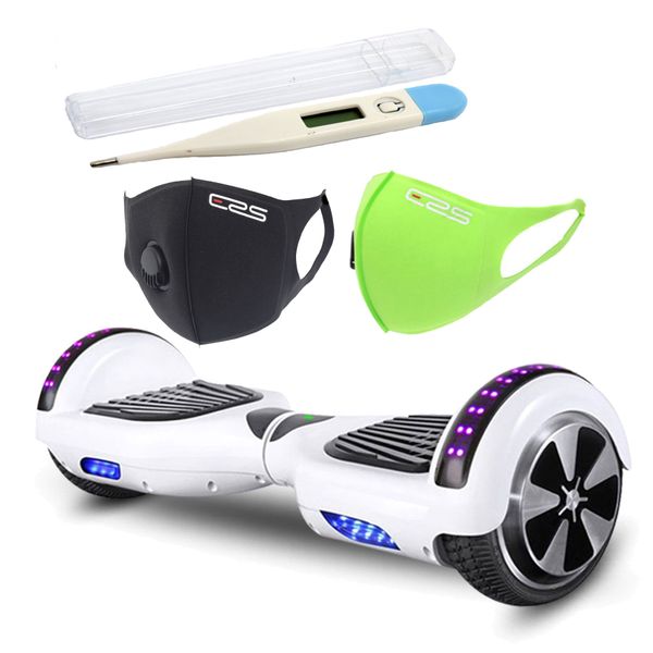 Self Balance Scooter 6.5" Hoverboard-LED-Bluetooth Audio-2 x ERS Face Masks