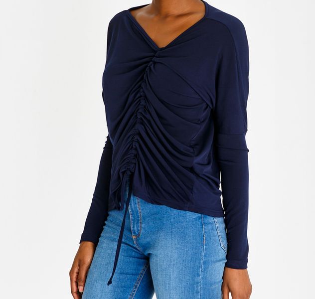 Women's STYLE REPUBLIC Drawcord T-shirt Navy