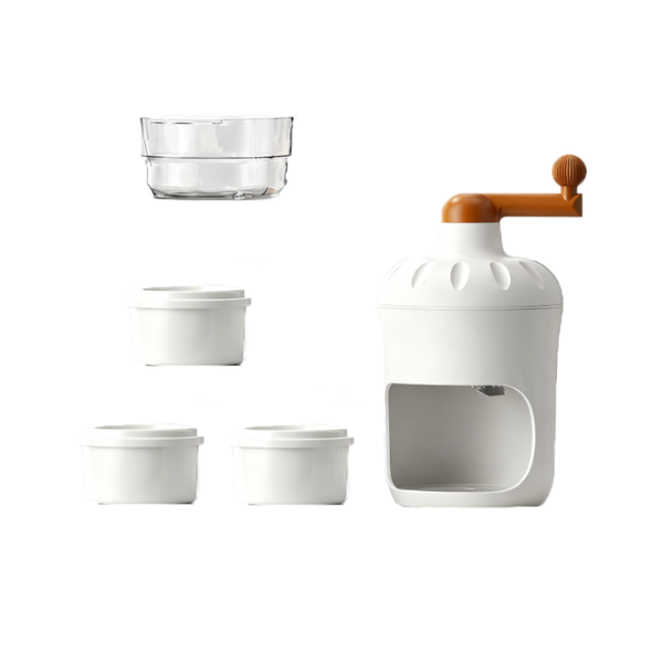 Small Hand-Cranked Shaved Ice Machine, Equipped With 3 Ice Cube Molds