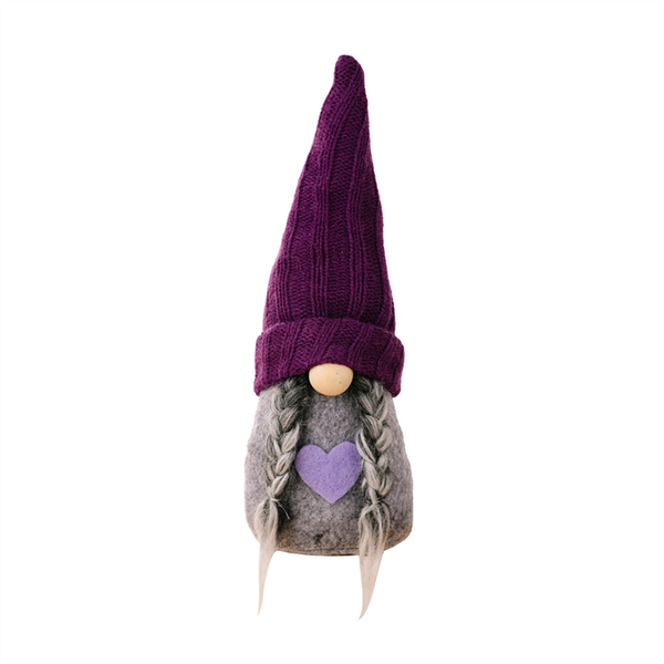 Christmas Faceless Purple Knitted Hat Old Man Doll Home Tree Party B