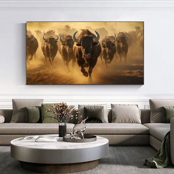 Canvas Wall Decor - Buffalo Stampede - 0248