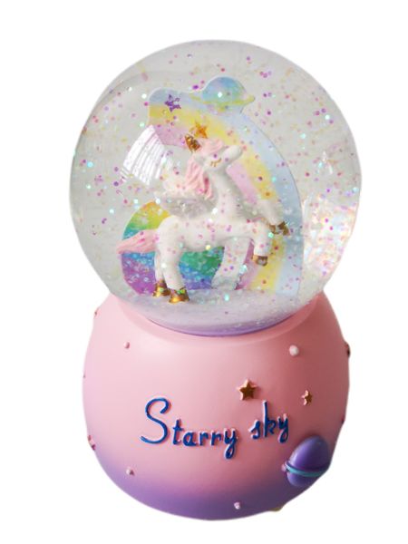 Musical, Night Light, Snow Globe 3 in 1-Unicorn-Batteries Include - Umlozi