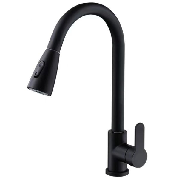 Pull Down Kitchen Mixer Tap Matte Black