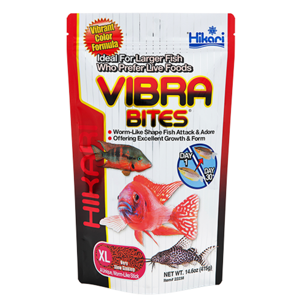 Hikari Vibra Bites XL Bloodworm Shaped Pellets 415g