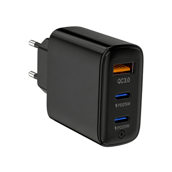 65W White PD Fast Charger - 2 USB - C &amp; 1 USB - A Ports