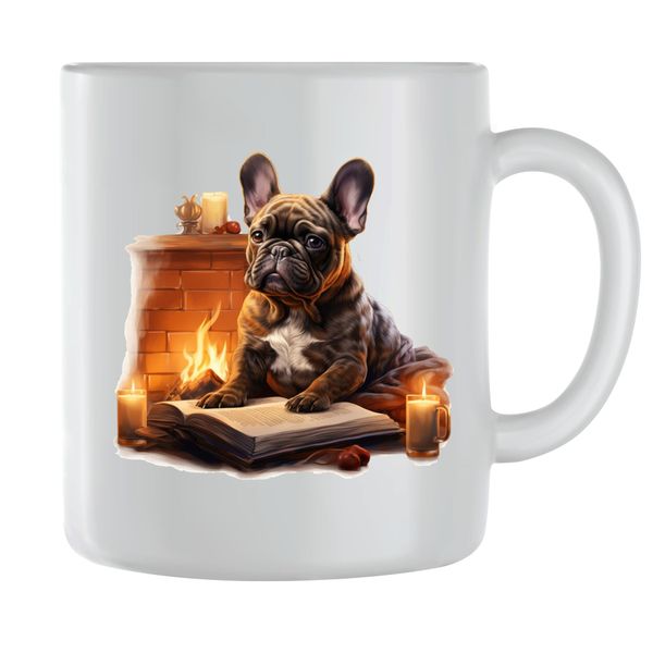 Reader Coffee Mugs for Men Women Frenchie Lovers Graphic Cups Present 106