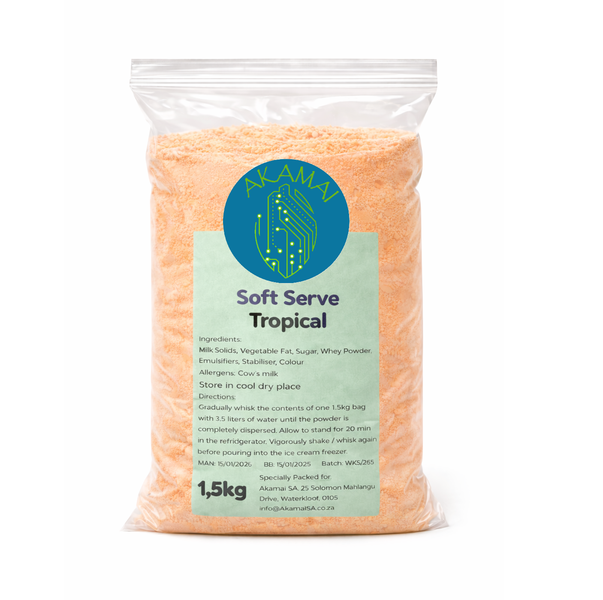 Soft Serve Powder Premix - Tropical Favour - 1,5kg makes 5L liquid mix