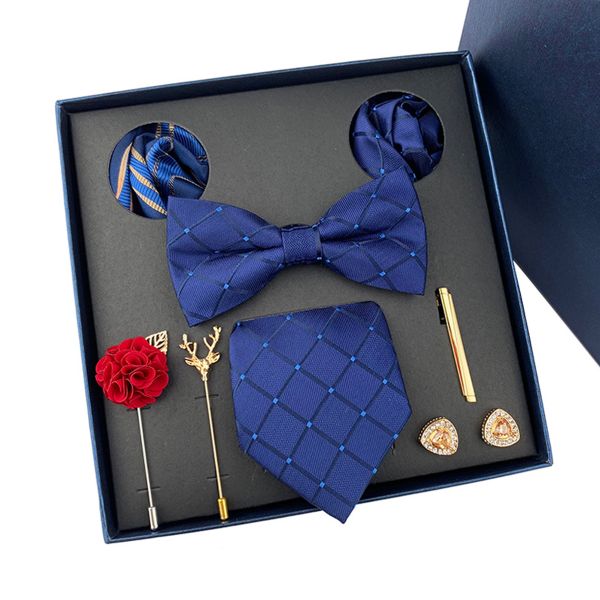 6-piece Men's Tie Hanky Cuffs Set with Gift Box Fashion Ties for Men