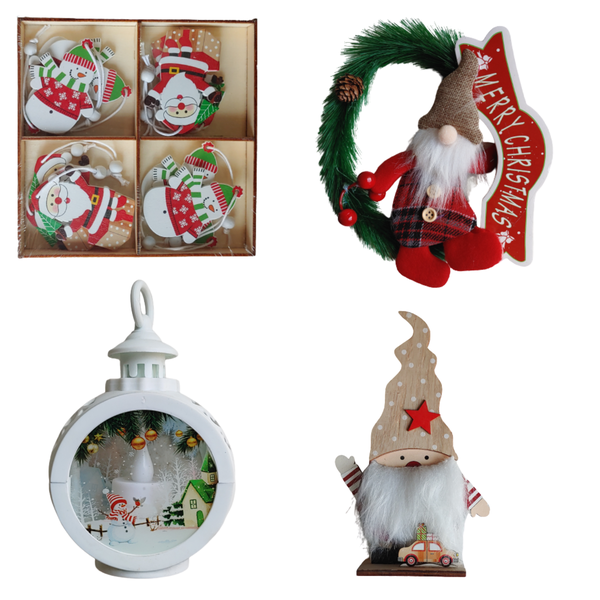 Christmas Decoration Combo With Battery Christmas Candle &amp; Ornaments