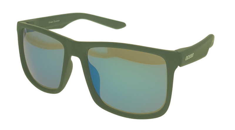 Ocean Eyewear - Fashion Sunglasses - Black Frame with Ice Blue Revo Lens