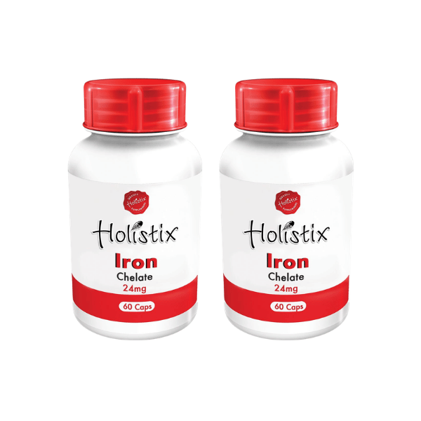 Holistix Iron Chelate 24mg 2 x 60 capsules - Energy &amp; Blood Support