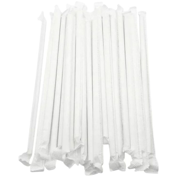 Individually Wrapped Straight Straws (Clear, Pack of 300)