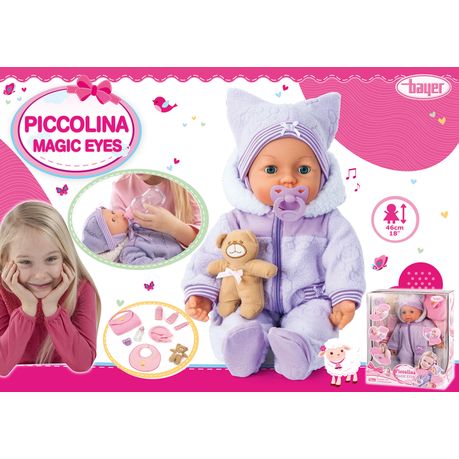 Bayer Piccolina Magic Eyes (46cm it with Get Shop Doll Tomorrow! Tall) Purple- Today. Accessories 