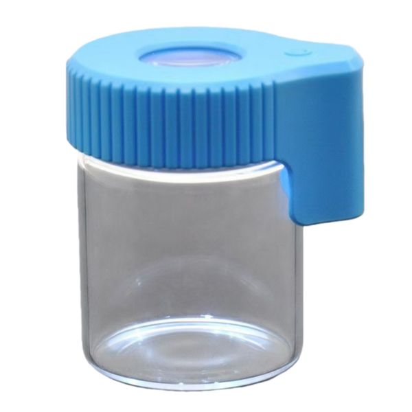 Magnify Glass Stash Jar Rechargeable LED Glowing Transparent Herb Jar
