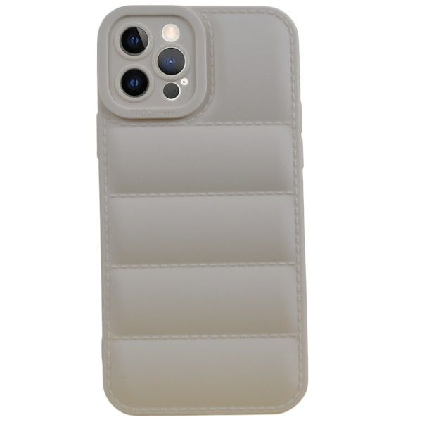 Puffer Silicone Phone Cover - iPhone Compatible - iPhone 12 Pro - Cream