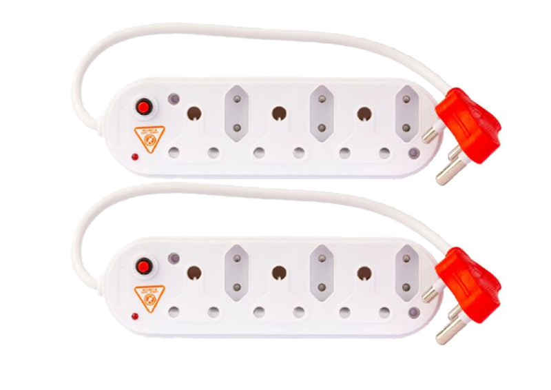 2 Pieces - 6 Way Multiplug with Surge Protection