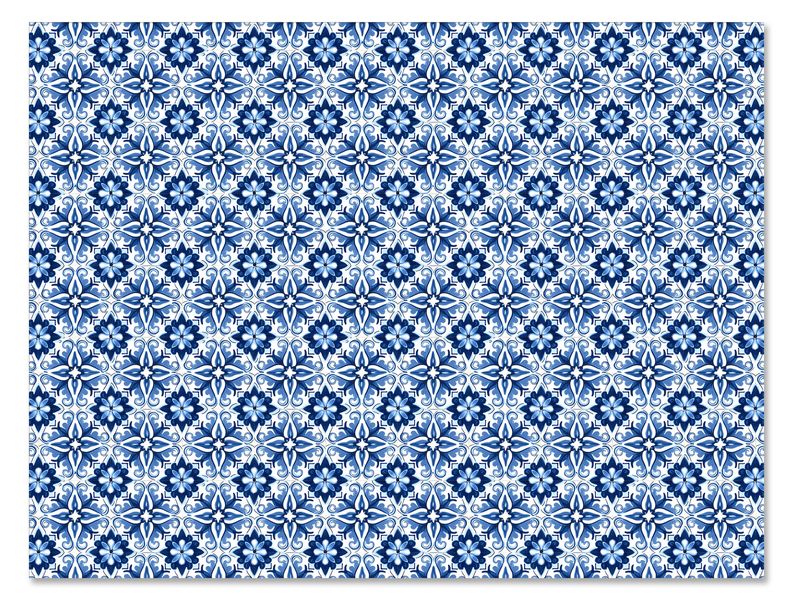 Disposable Paper Placemats - Tavira Blue &amp; White