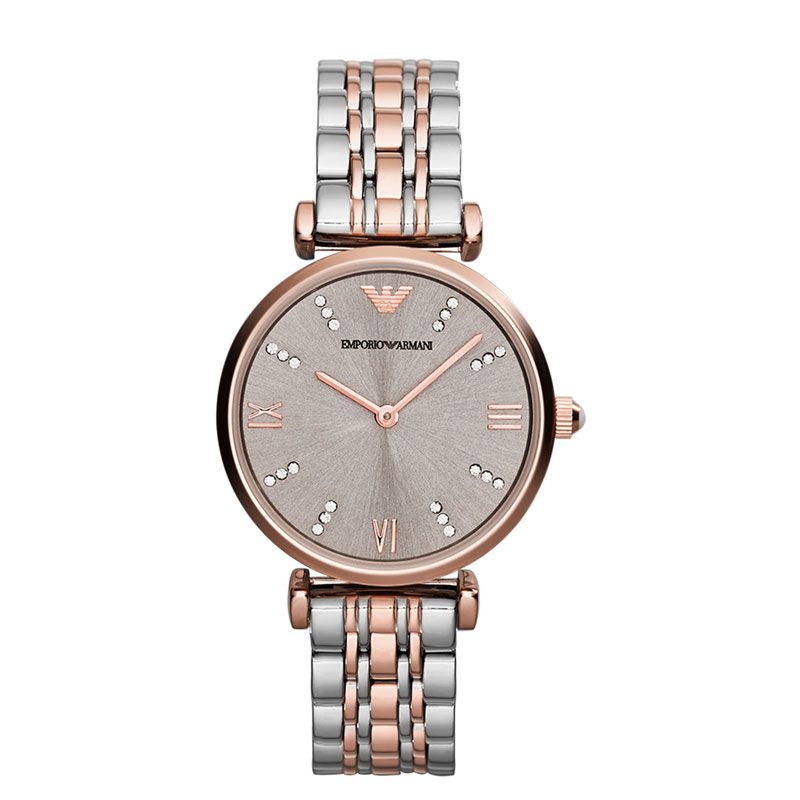 Armani Women's Gianni T-Bar Watch - Silver & Rose Gold | Shop Today ...