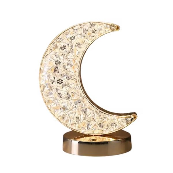 Modern Rechargeable Luxury Crystal Half Moon Lamp Q-D003Y