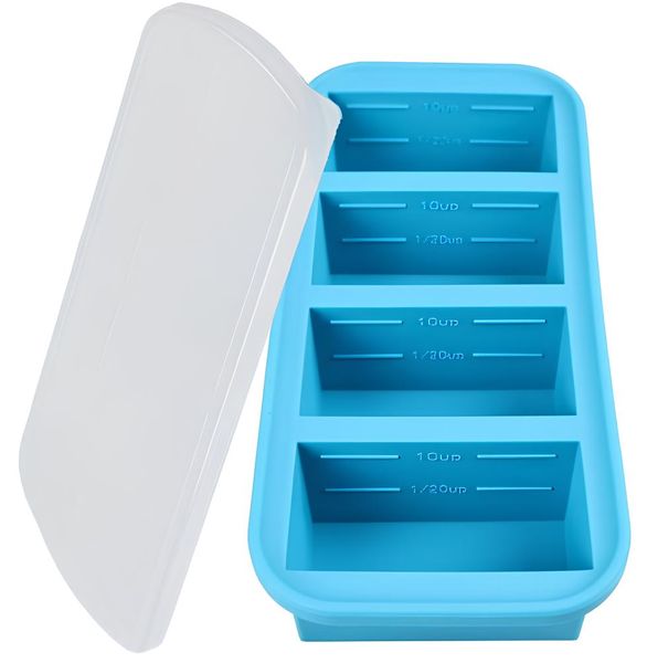 Silicone Soup Freezer Container for Food Storage - 1L Cube Mould-2 Cavities