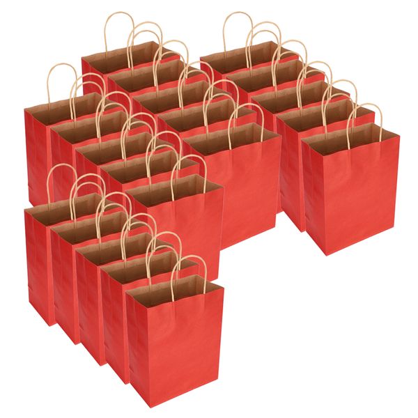Dark Red Kraft Bag M - 21x11x27.5cm Eco-Friendly