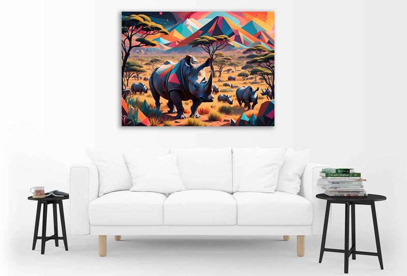 0316 The Rhino Canvas Wall Art