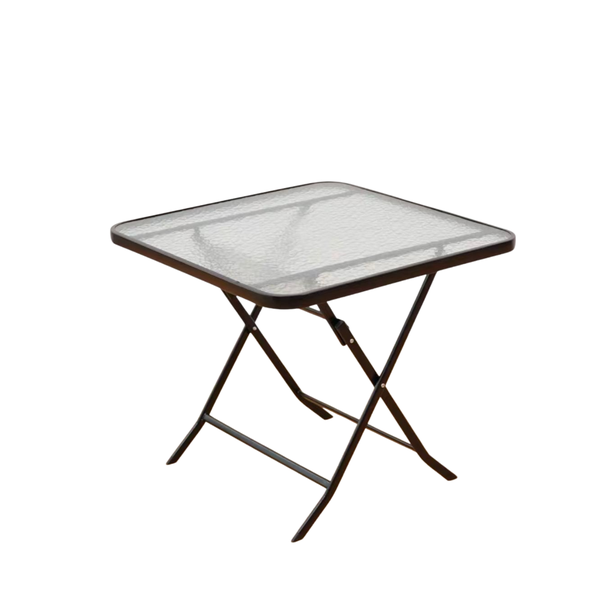 Tempered Glass Folding Table-60×70cm Portable Indoor &amp; Outdoor Square Table